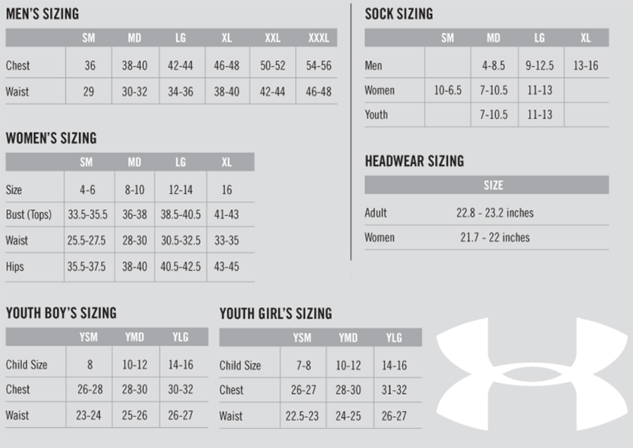 Under Armour Youth Socks Size Chart